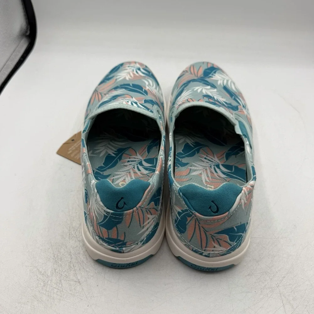 Olukai Lae'Ahi Pa'i Shoes Mens 10.5 Swell Blue Aloha Slip On Sneakers Tropical